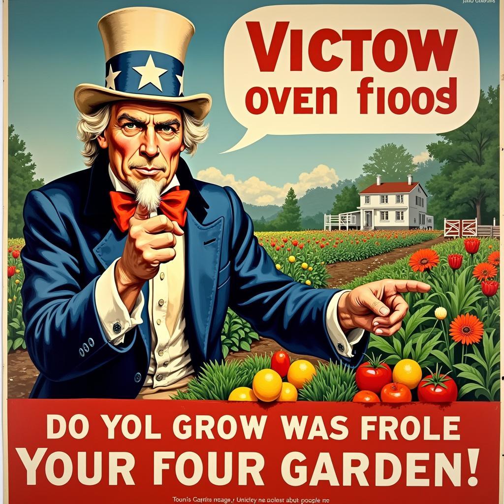 American Food Conservation Poster: Uncle Sam Promotes Victory Gardens