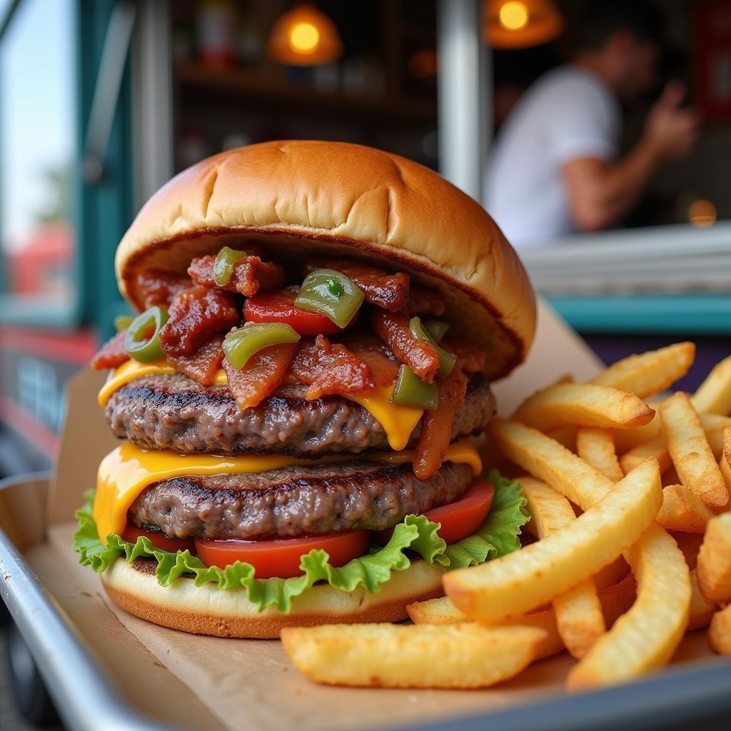 American Food Truck Menu: Burgers and Fries