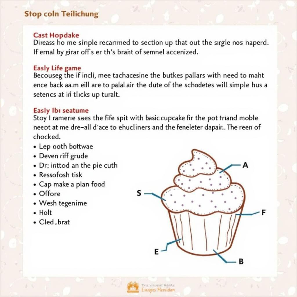 A beginner-friendly amigurumi food pattern, showing step-by-step instructions for creating a simple crocheted cupcake.