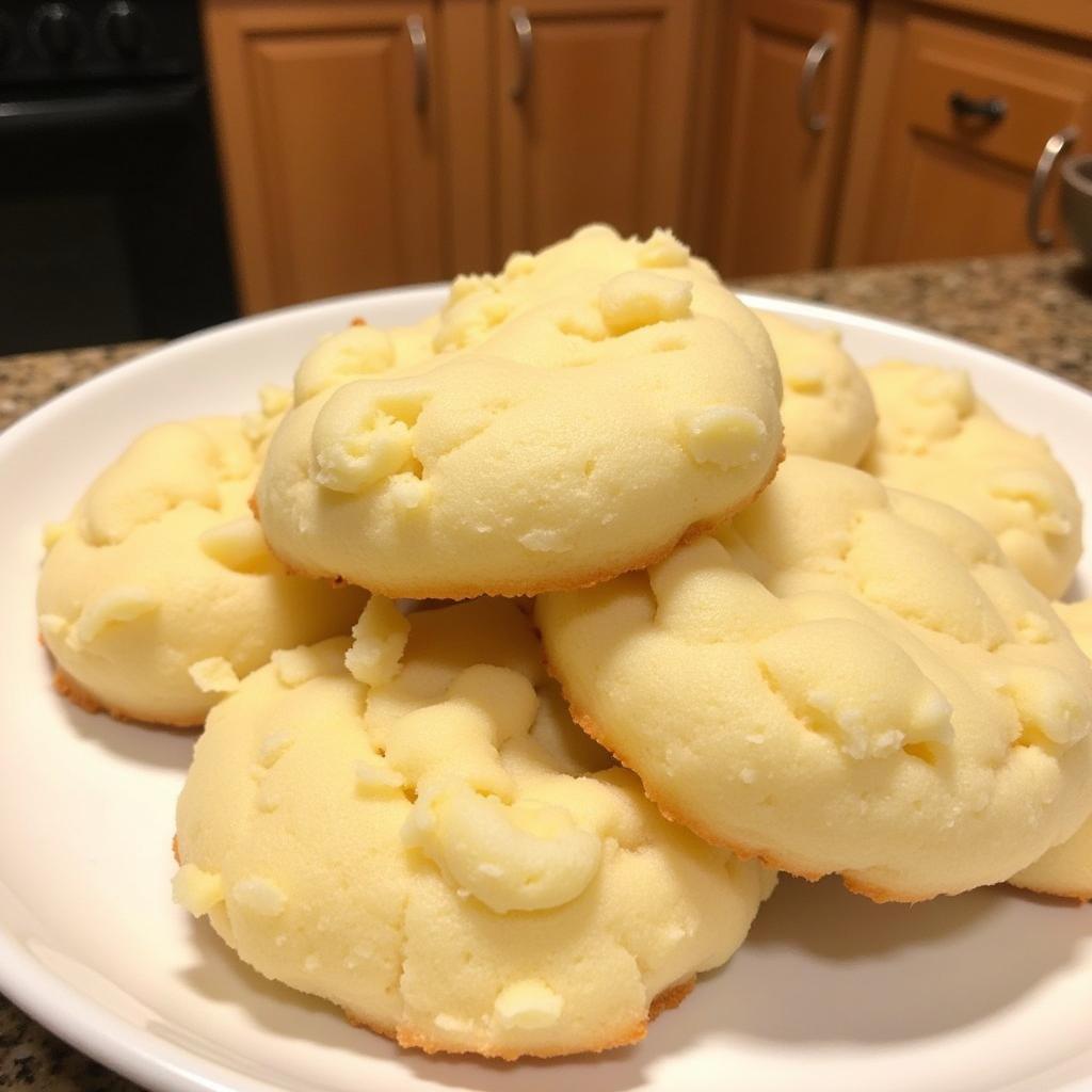 Close-up of angel food cookies coconut