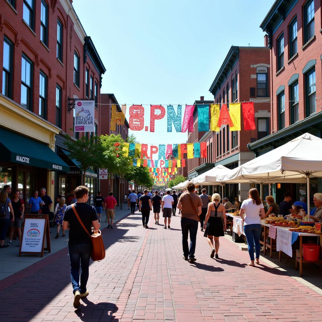 Ann Arbor Downtown Street Scene During Food Festival