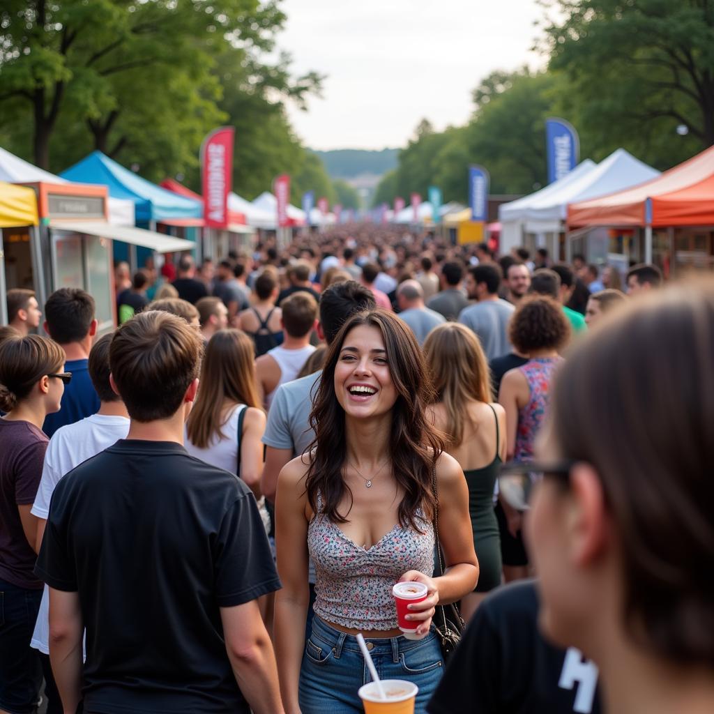 Crowds enjoying the Anoka Food Truck Festival