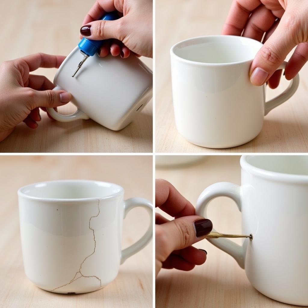 Applying Food Safe Glue to a Ceramic Mug