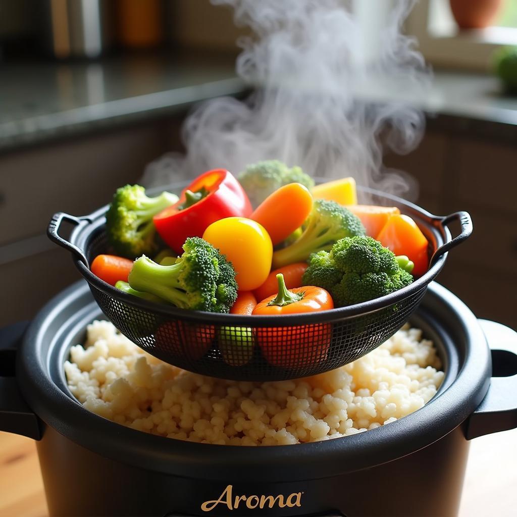 Aroma Rice Cooker Steaming Vegetables