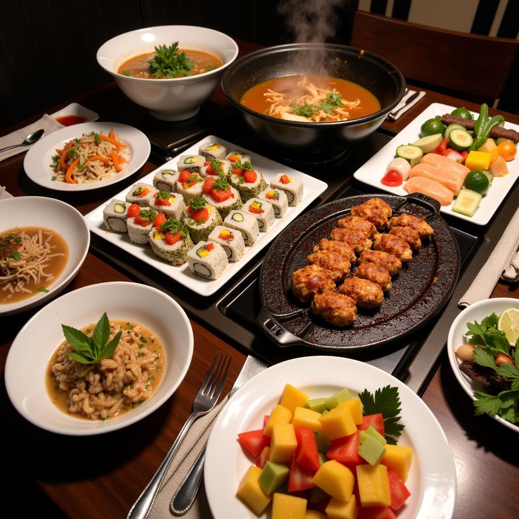 A vibrant spread of Asian Pacific Islander dishes, showcasing the diversity of ingredients and cooking styles.