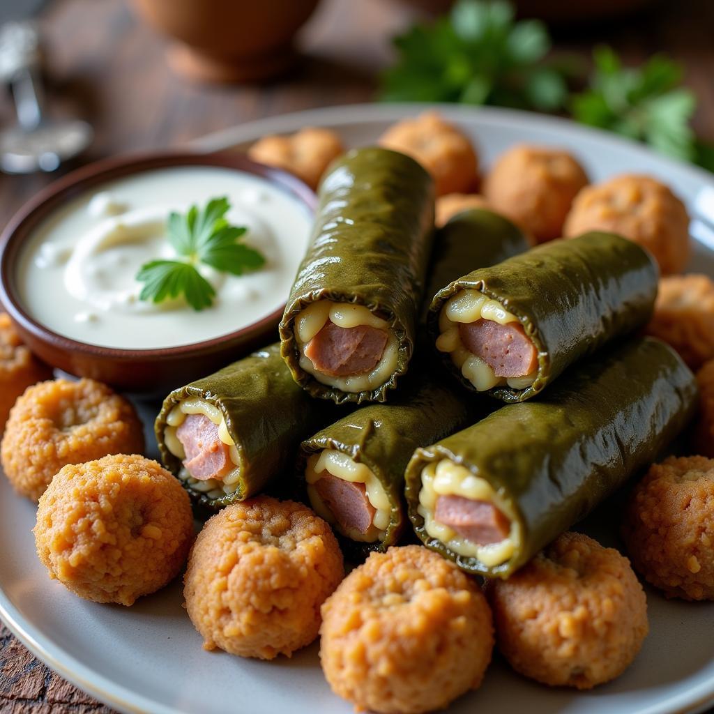 Close-up of Dolma and Kubba at the Assyrian Food Festival