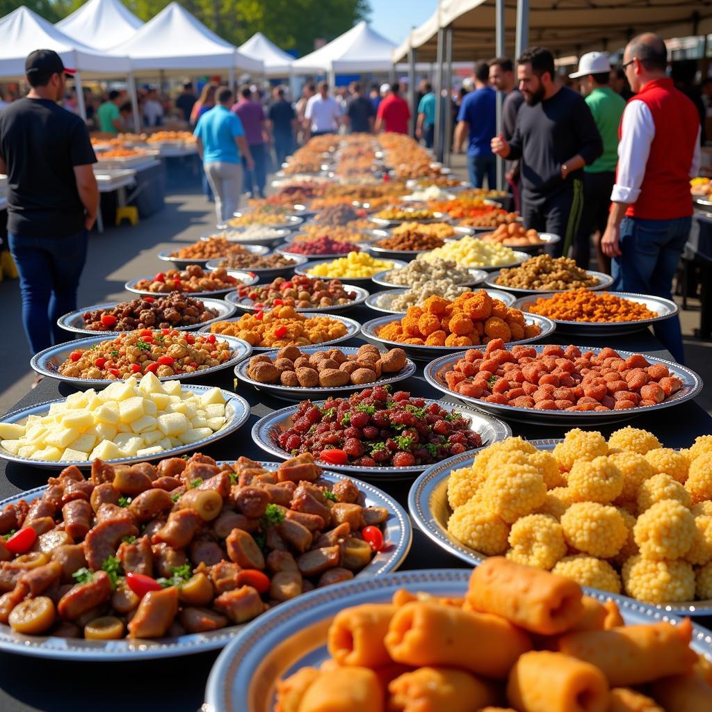 Assyrian food stalls overflowing with delicious dishes at the Turlock festival