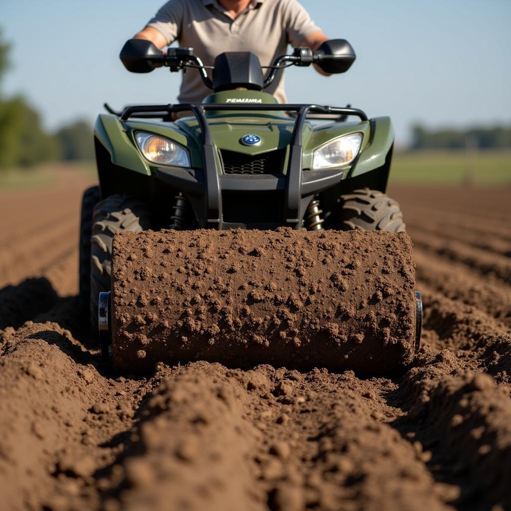 ATV Cultipacker in Use for Food Plot Preparation