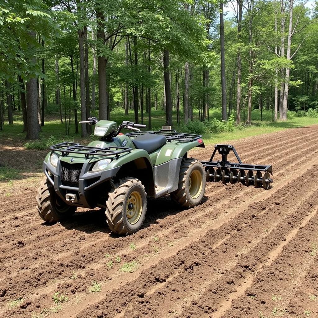 ATV Disc in Action on a Food Plot