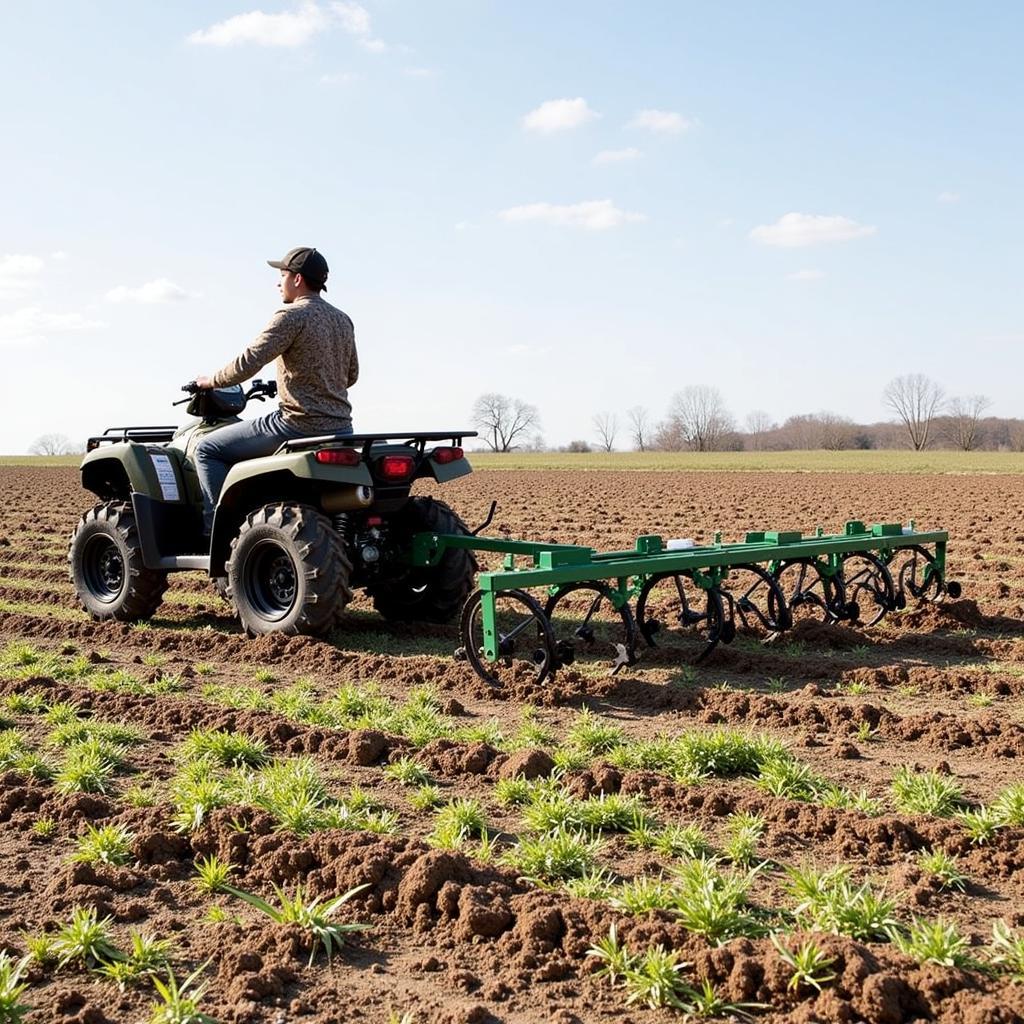 ATV Disc Harrow in Action