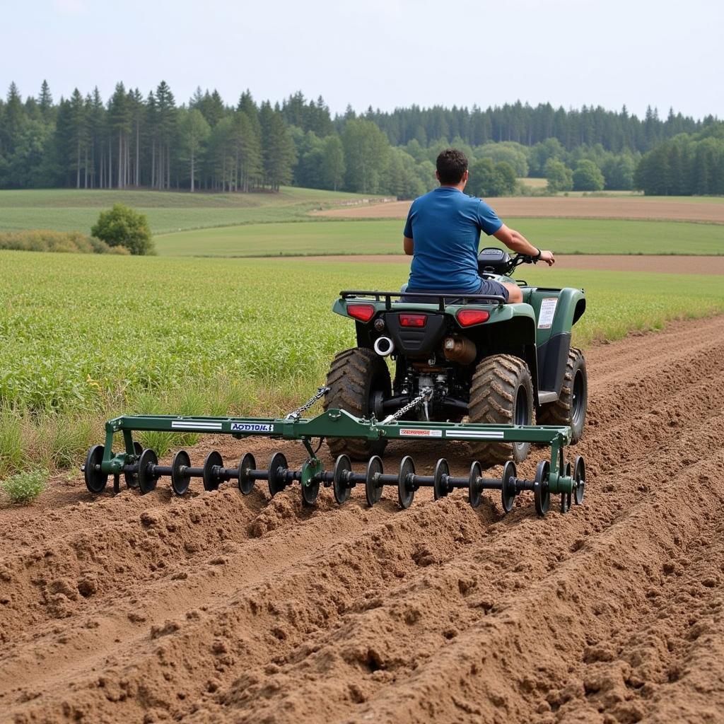 ATV Food Plot Implements: Disc Harrow in Action