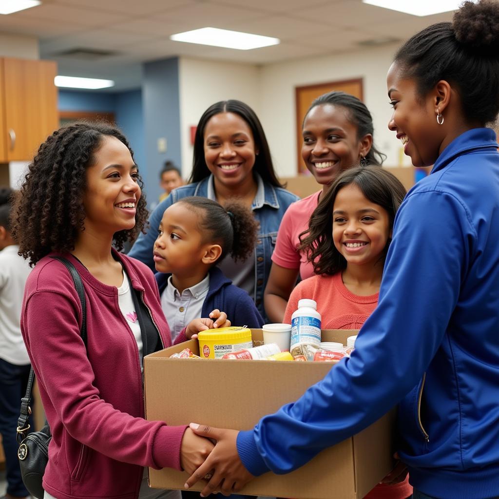 Families Receiving Food at the Augusta Dream Center Food Pantry