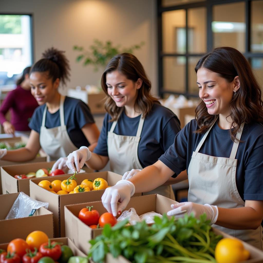 Volunteers at the Augusta Dream Center Food Pantry