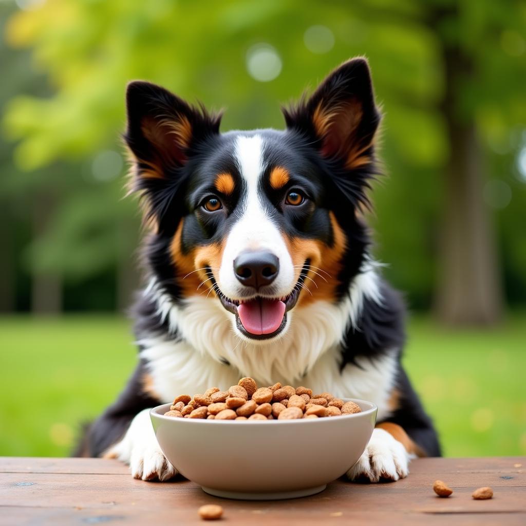 Australian Dog Enjoying Premium Kibble