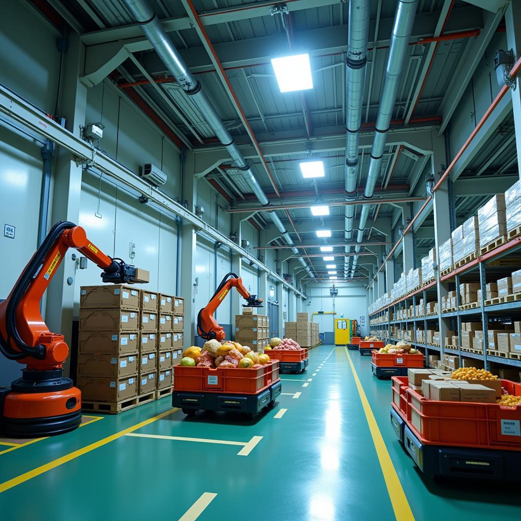 Automated Food Storage Facility with Robotic Systems