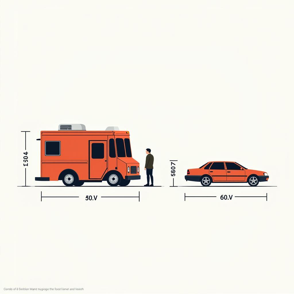 Average Food Truck Dimensions Illustration