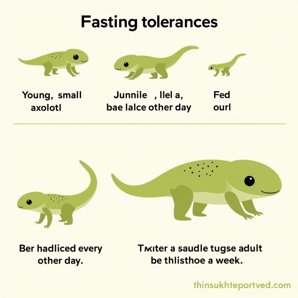 Axolotl Fasting Based on Age and Size