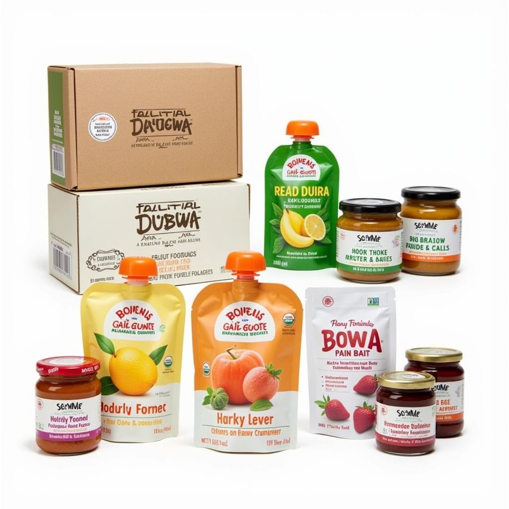 Baby food subscription options showcasing diverse meals and packaging.