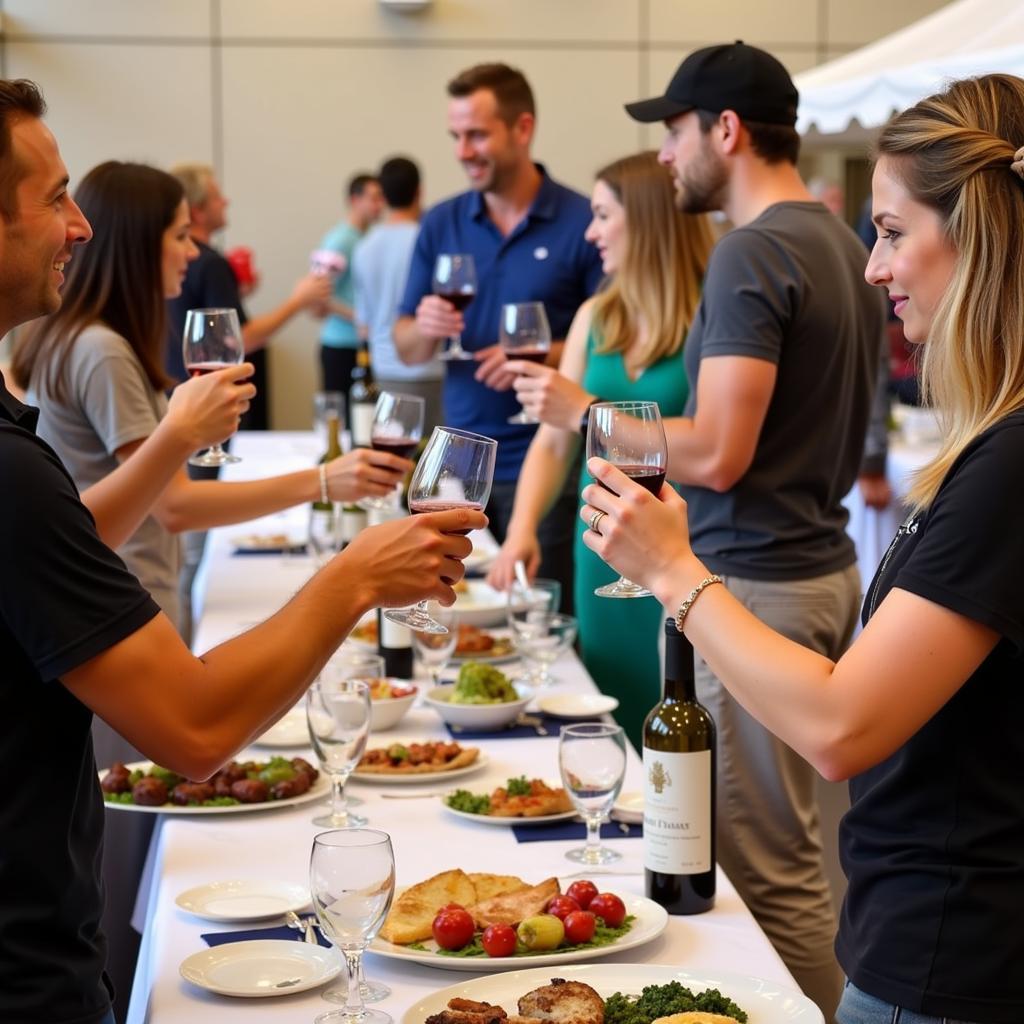 Guests enjoying wine tasting at the Bacchus Wine and Food Festival