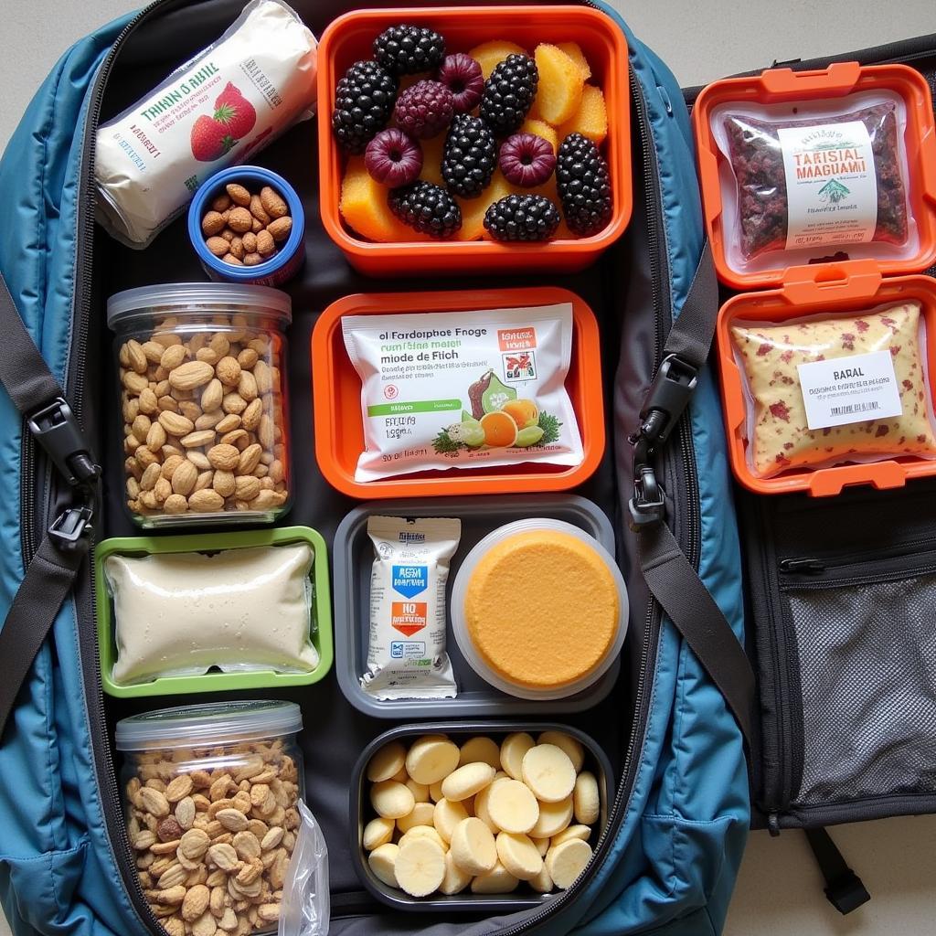 Organized Backpack with Food for Backpacking