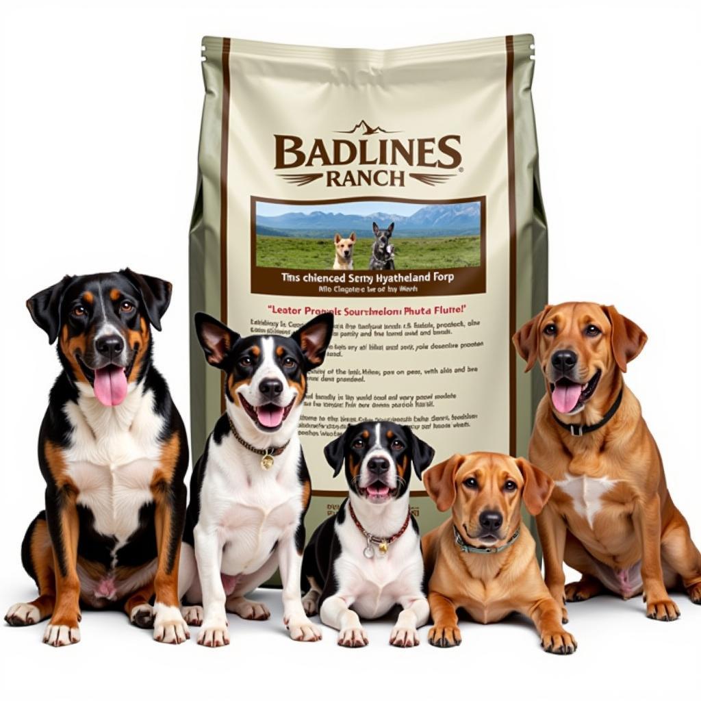 Badlands Ranch Large Dog Food Bag with Multiple Dogs