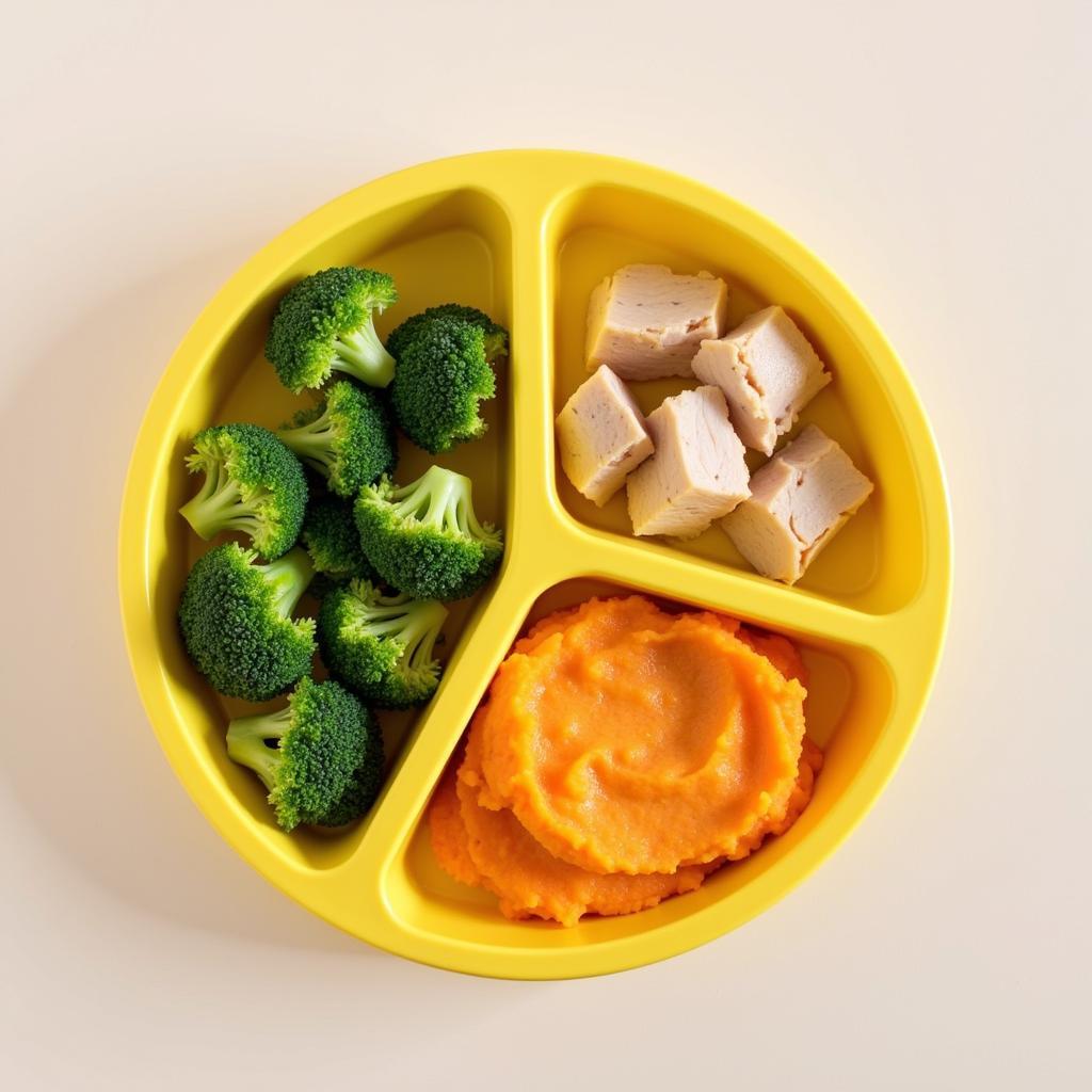 Nutrient-rich meal for teething toddler with various healthy options