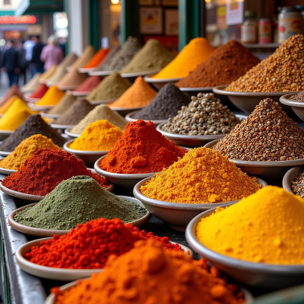 Aromatic Spices at a Balkan Market