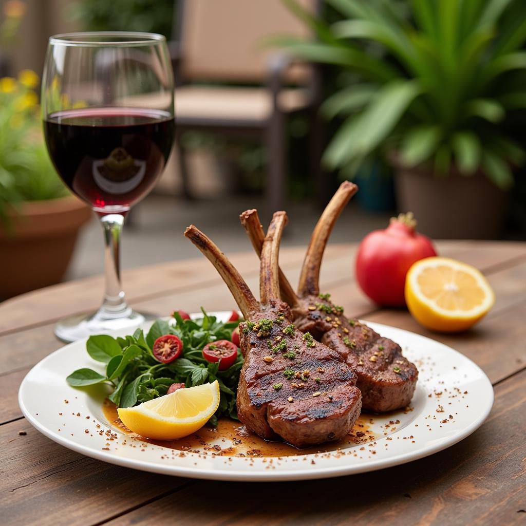 Barbera with grilled lamb