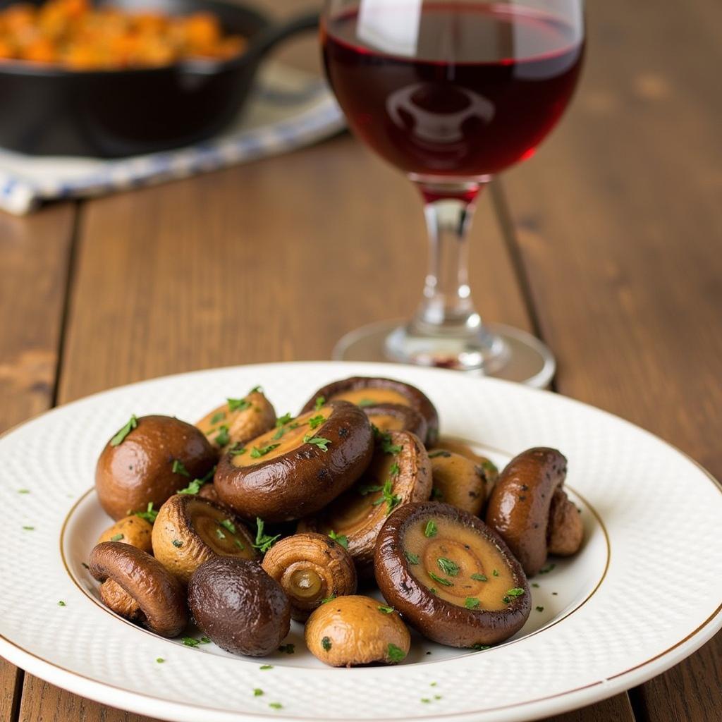 Barbera paired with mushroom dish