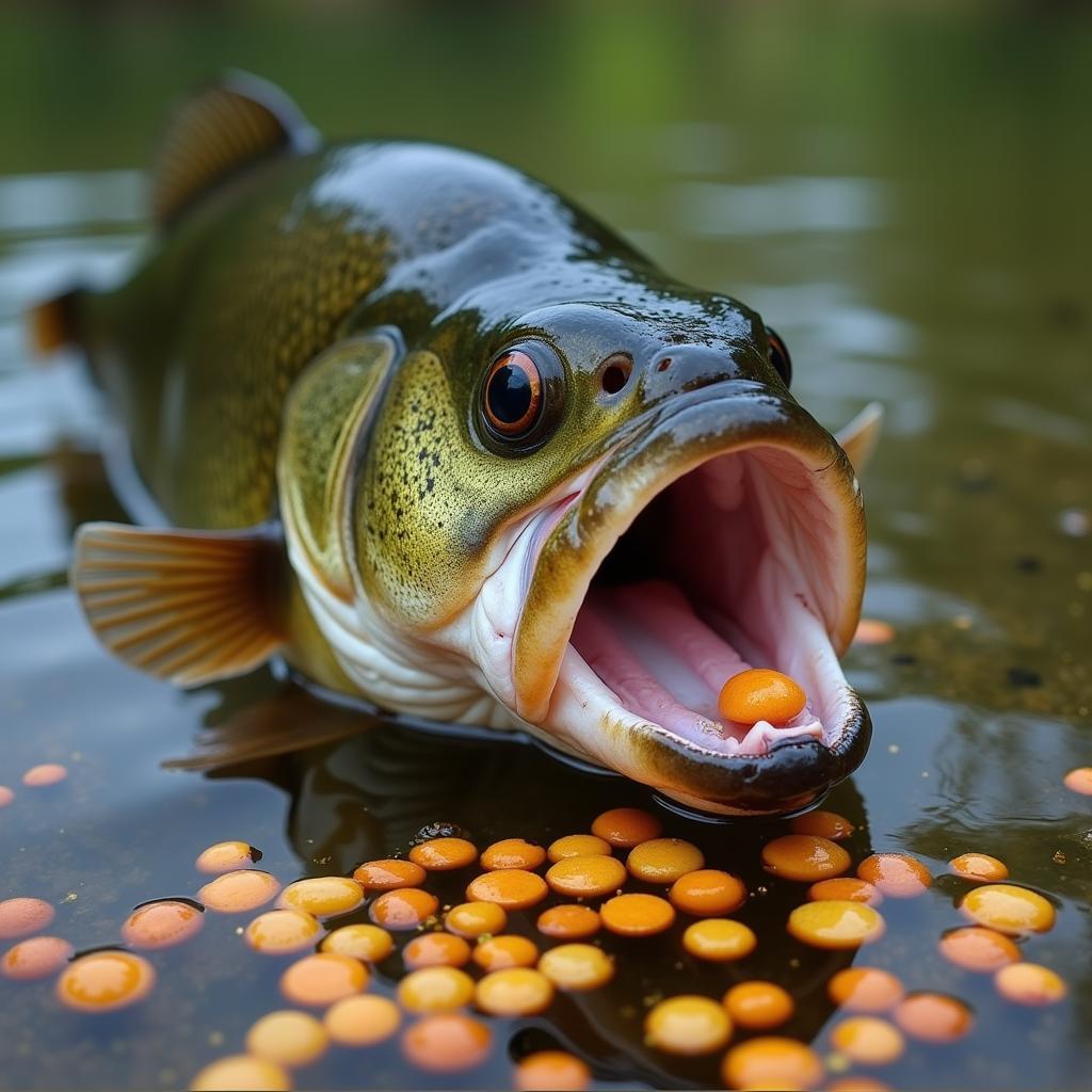 Bass Fish Consuming Pellets