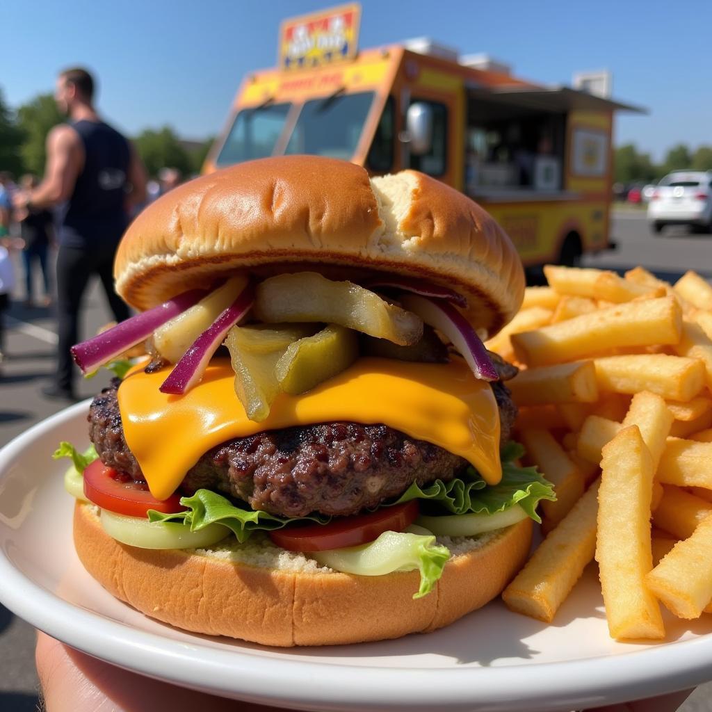 Beefy Buns Classic Burger with Fries