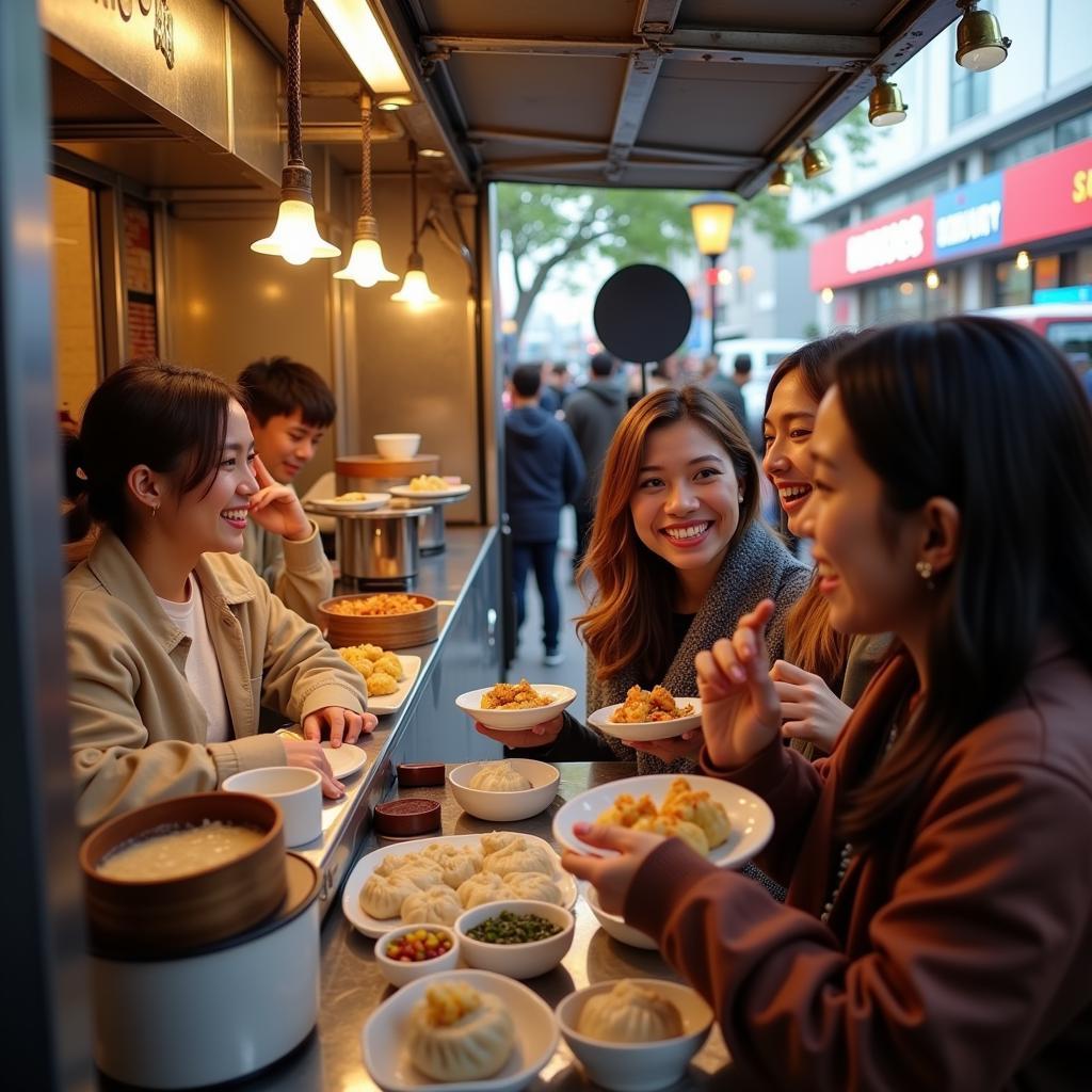 Enjoying Momos at a Local Food Truck