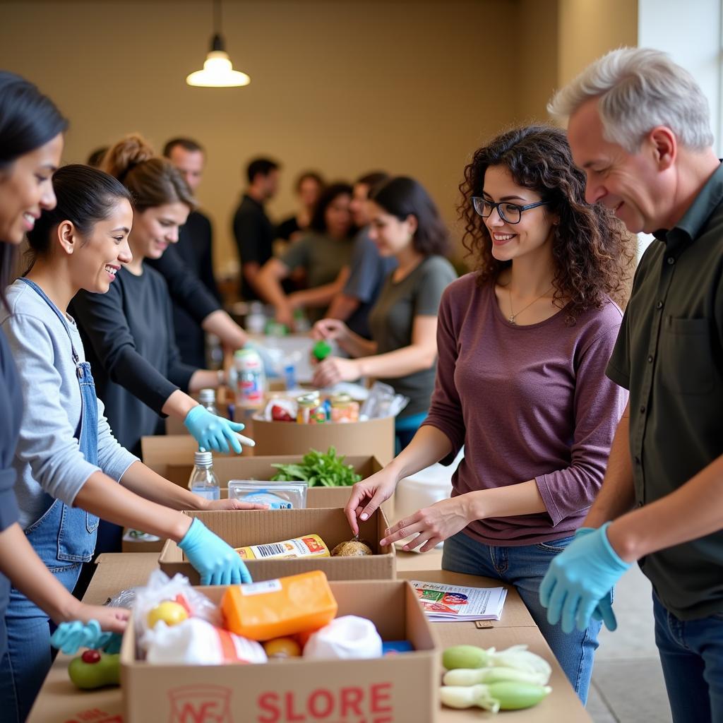 Community members supporting the Bethany Lutheran Food Pantry through donations and volunteering.