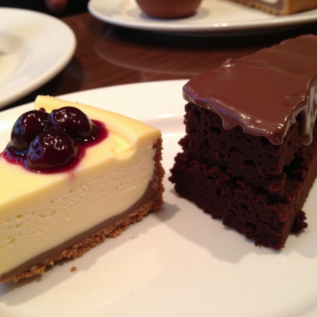 Bhawk's Dessert Menu: Cheesecake and Chocolate Cake