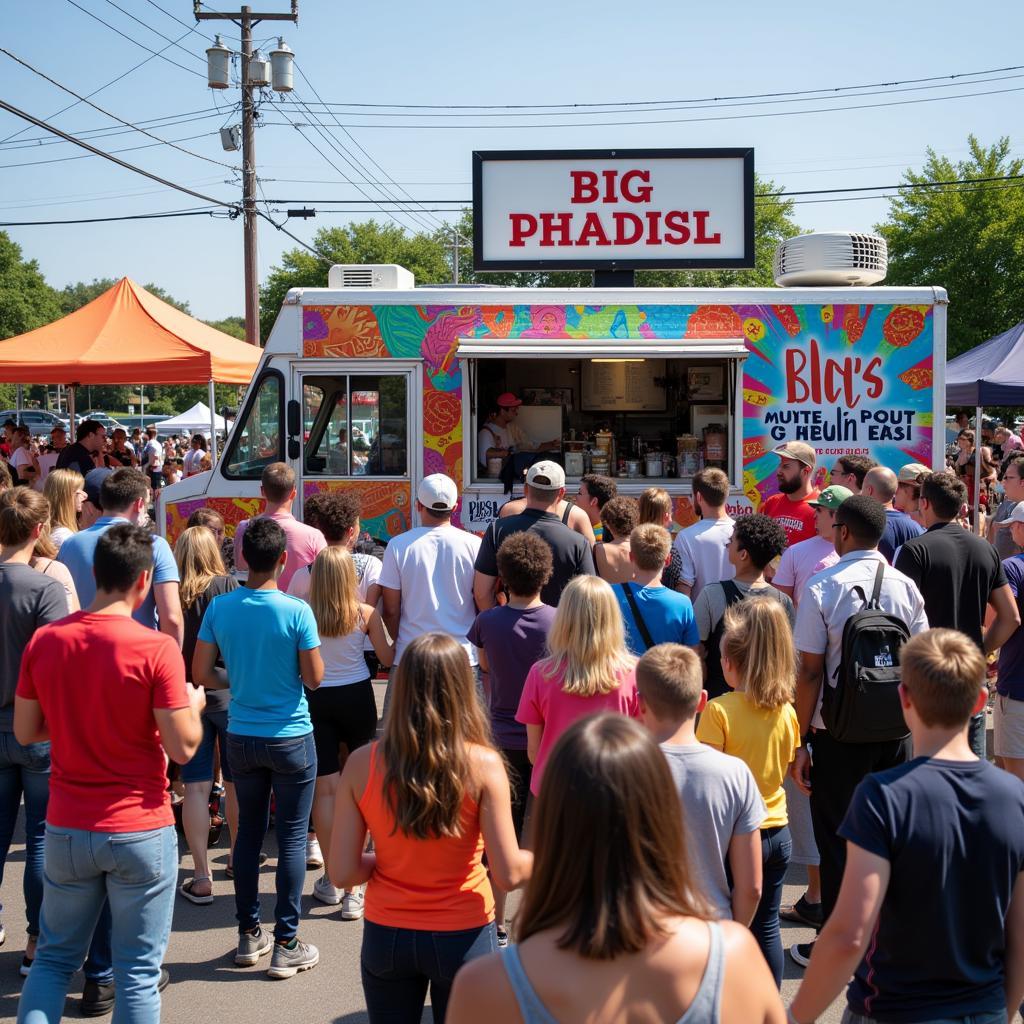 Big Al's BBQ Food Truck Serving Customers