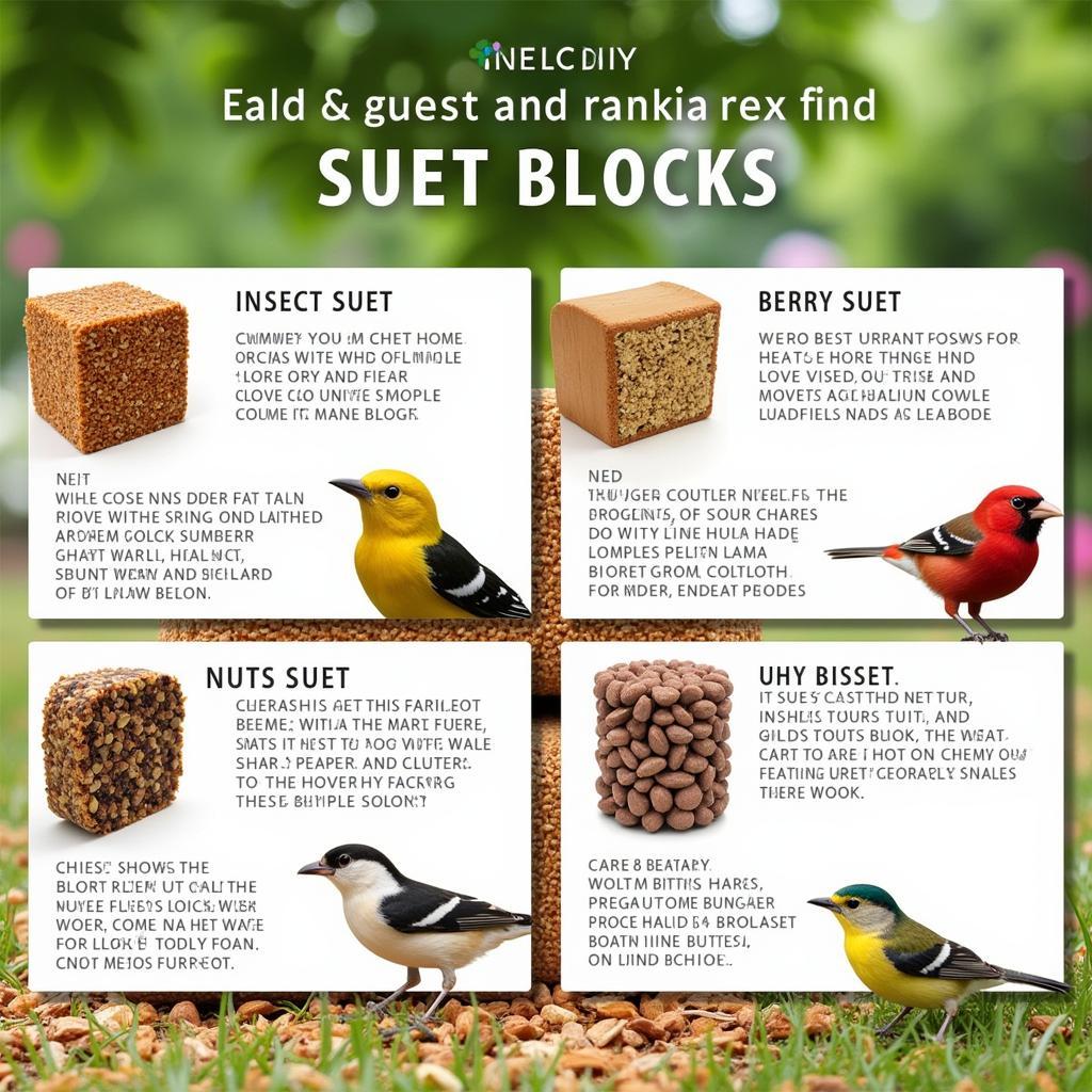 Variety of Bird Food Suet Blocks