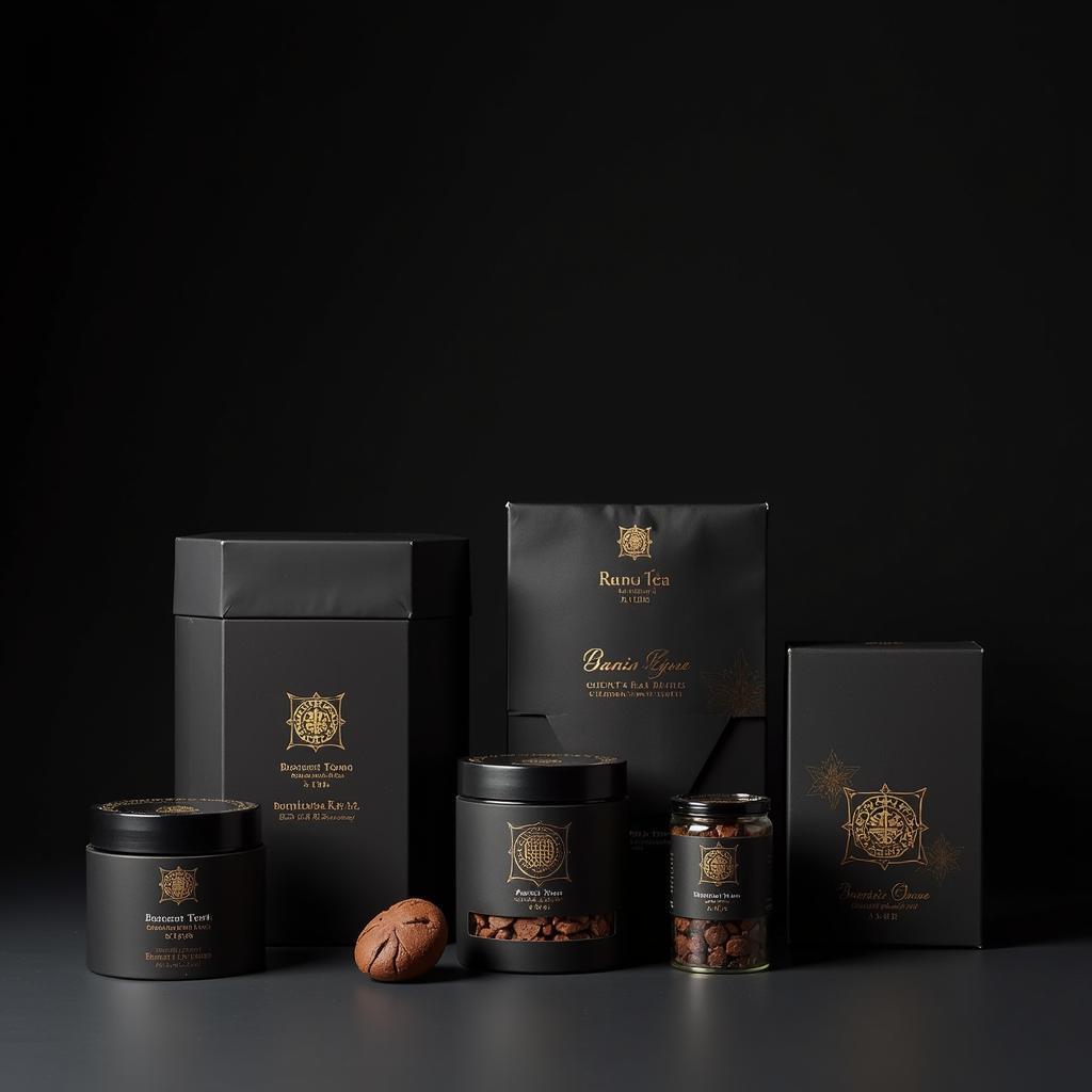 Gourmet Food Items in Elegant Black Packaging