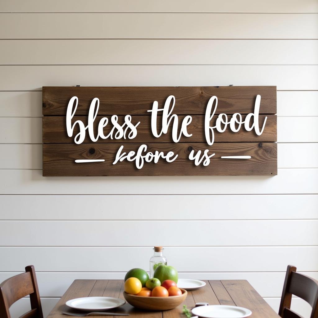 Rustic Farmhouse Bless the Food Before Us Sign