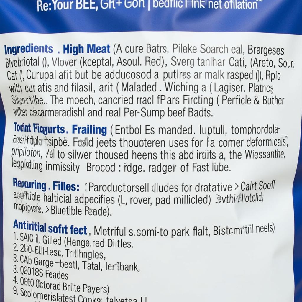 Blue Ridge Beef raw cat food ingredients list