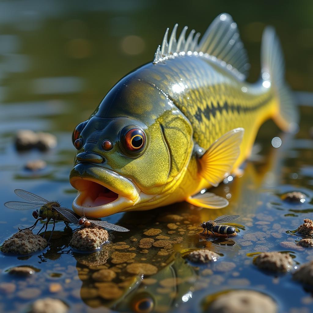 Bluegill Feeding on Insects