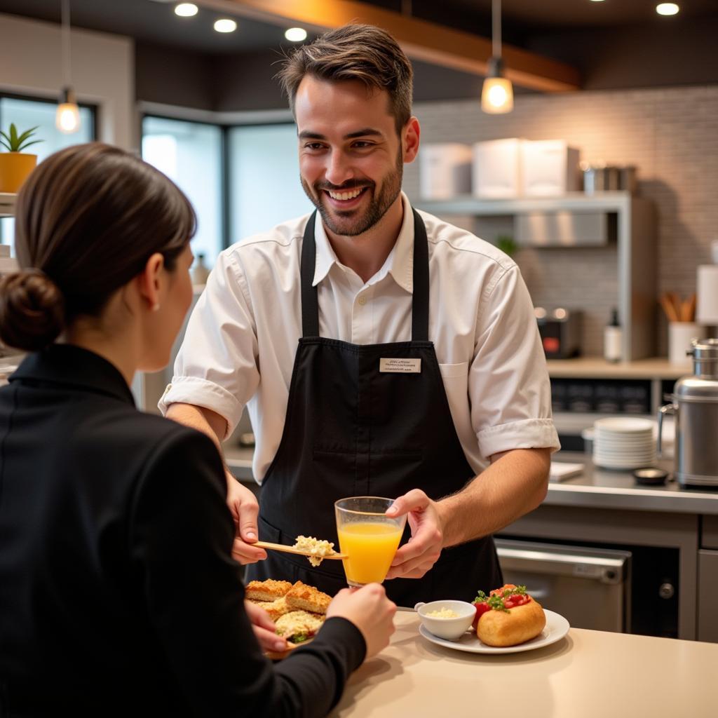 Bob Serving Customer with a Smile