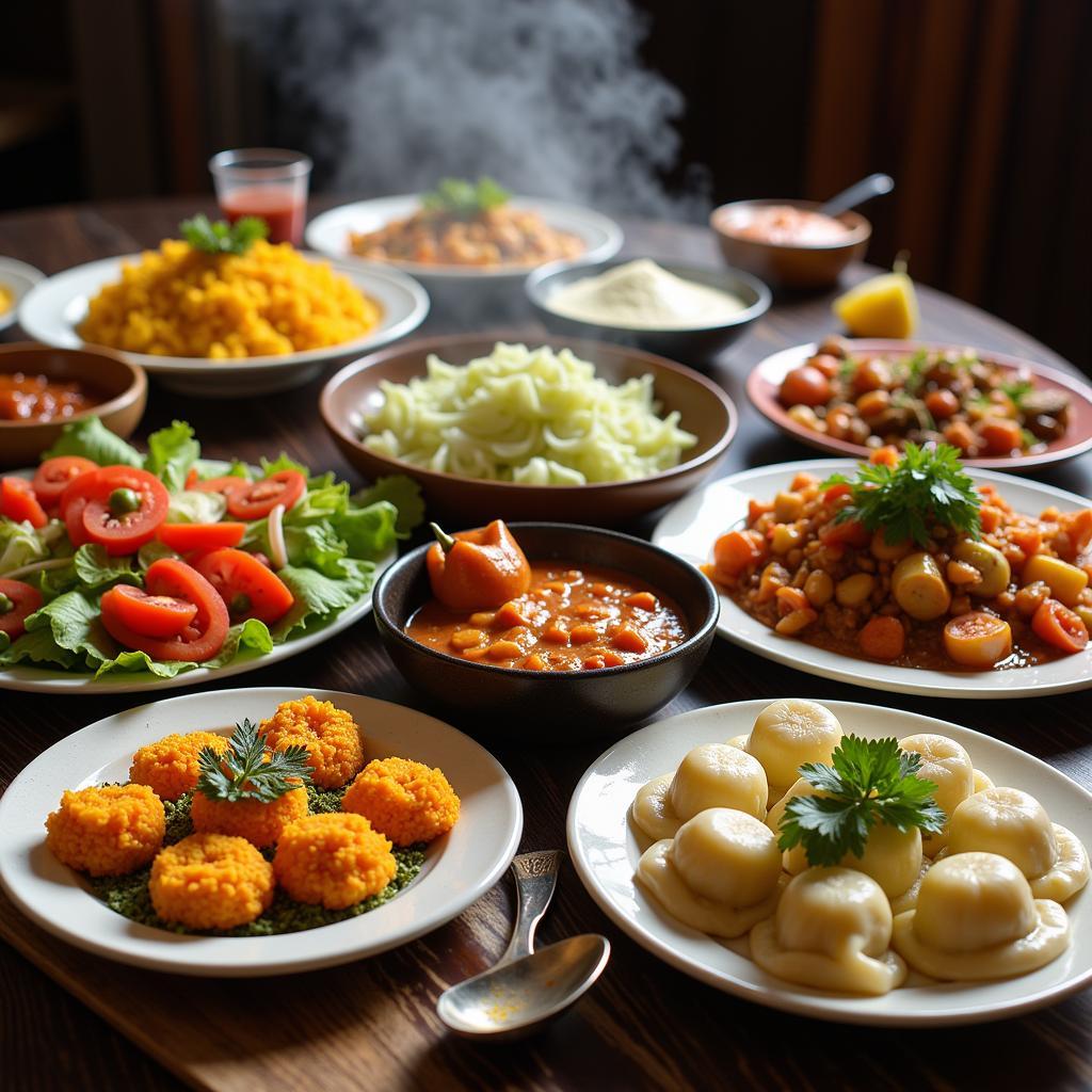 Traditional Bolian Dishes Spread