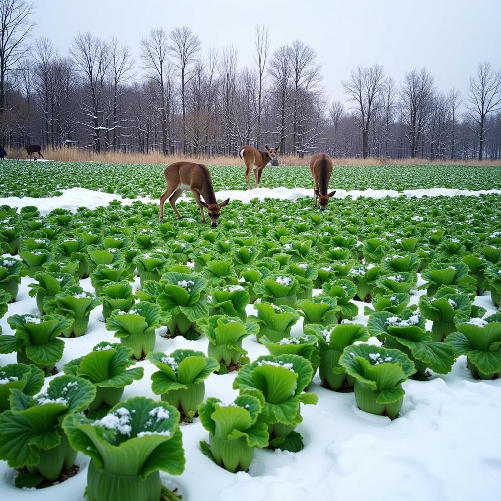 Brassica Food Plot in Winter