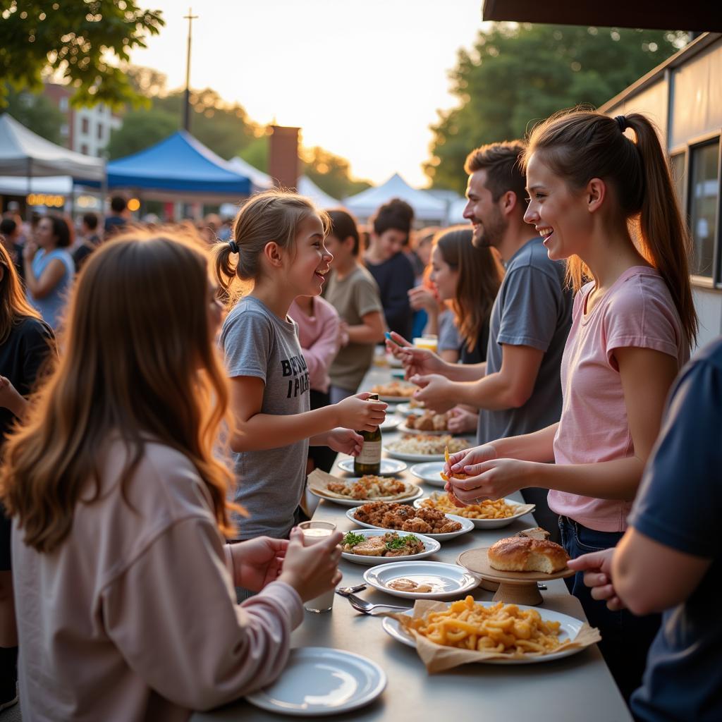 Community Gathering at a Brattleboro Food Truck Event