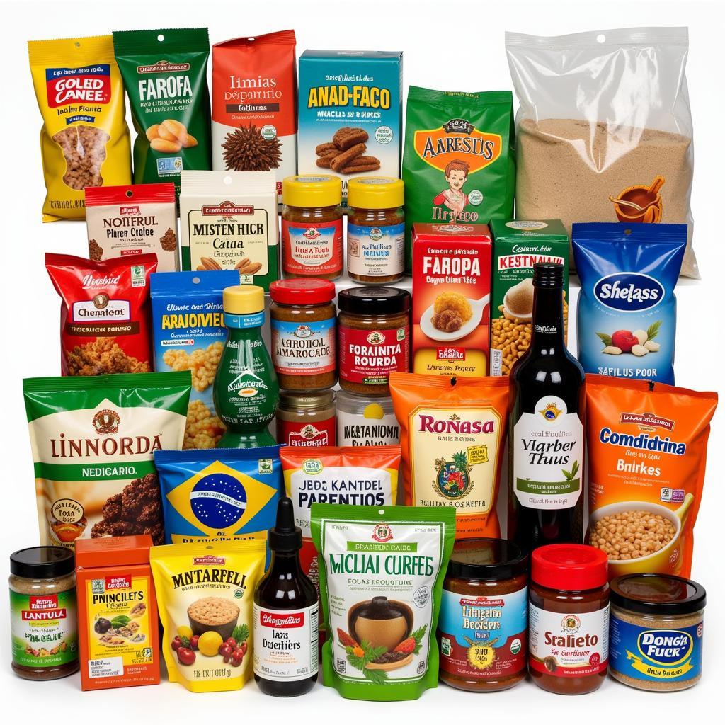 Variety of Brazilian food products available online.