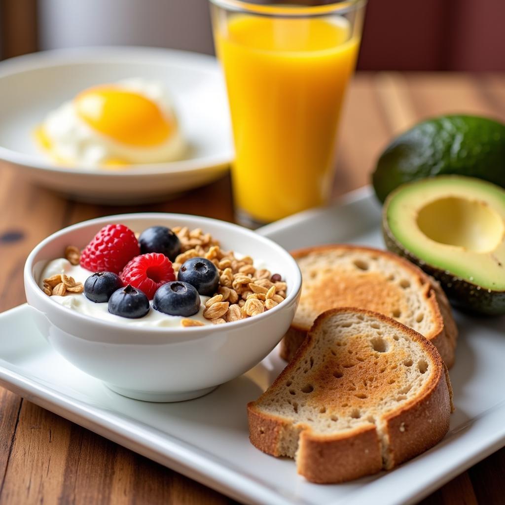 Healthy Breakfast Options on a Food Tray