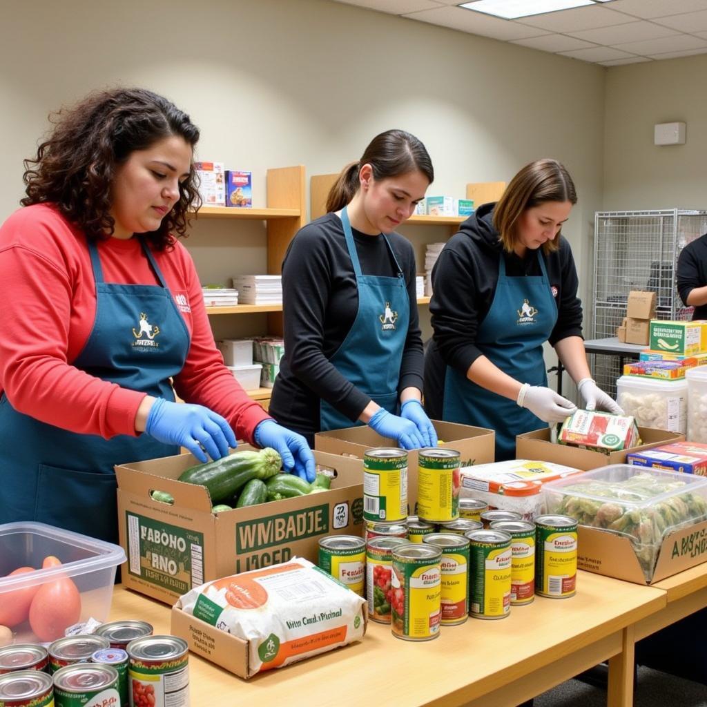 Volunteers Sorting Donations at the Brewster Food Pantry