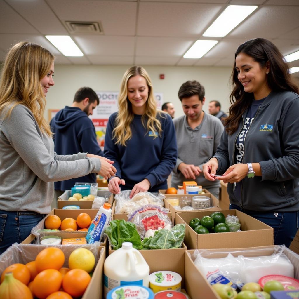 Food distribution at The Bridge Food Pantry