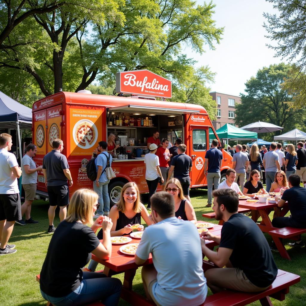 Bufalina Food Truck Serving Customers at an Outdoor Event