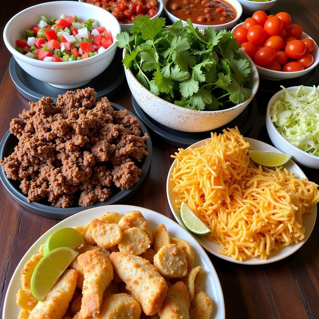 Colorful Build Your Own Taco Bar Spread